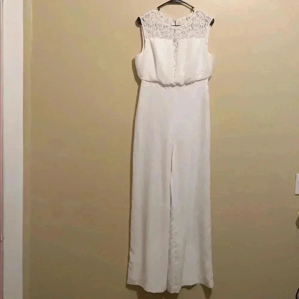 White House Black Market White Jumpsuit